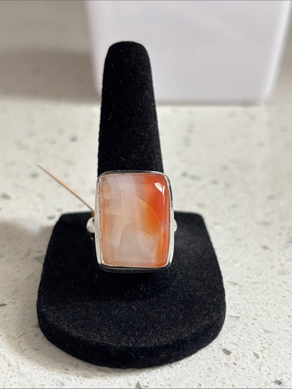 Sterling Botswana Agate Gemstone Ring Size 9